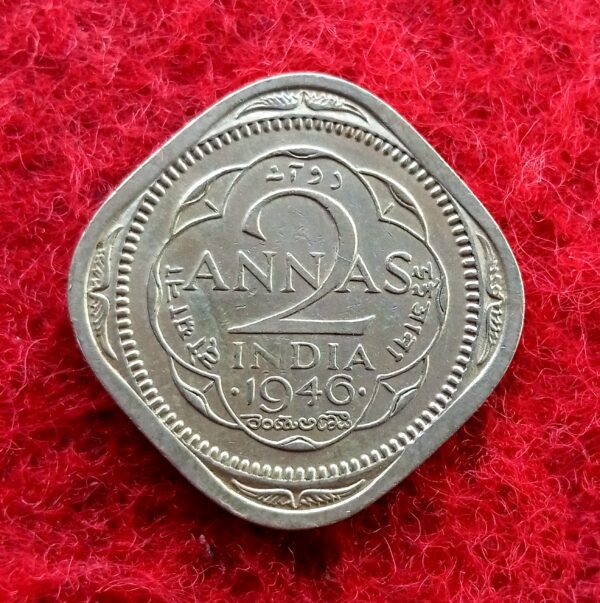 British India 2  Anna -George VI 1946  Coin