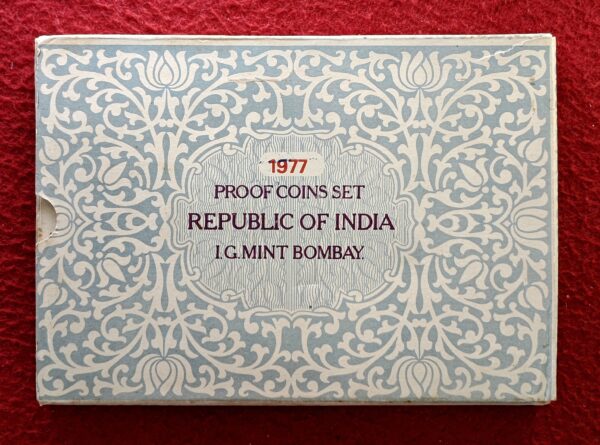 1977 - Save for Development Proof 10 Coins Set (Rs.50,Rs.10 Re.1,Ps.50, Ps.25, Ps.10, Ps.5, Ps.3, Ps.2, Ps.1) Bombay Mint