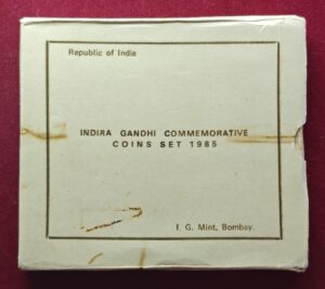 1985 - Indira Gandhi (Bombay) UNC 2 Coins Set (Rs.100, Rs.20)
