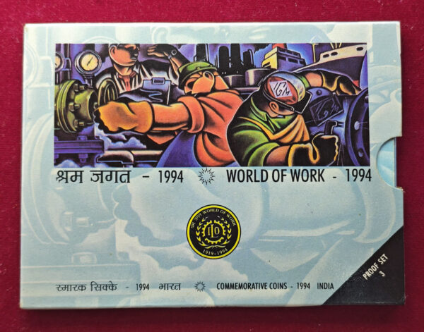 1994 – 75th Anniversary of International Labour Organisation (ILO) Proof 3 Coins Set (Rs.100, Rs.50,Rs.5)