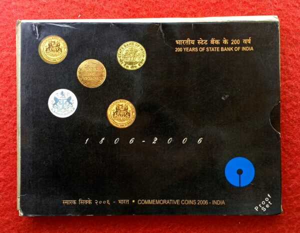 2006 - State Bank of India (SBI) Kolkata Proof 2 Coins Set (Rs.100, Rs.5)