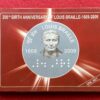 2009 - 200th Birth Anniversary of Louis Braille UNC 2 Coins Set (Rs.100, Rs.2)
