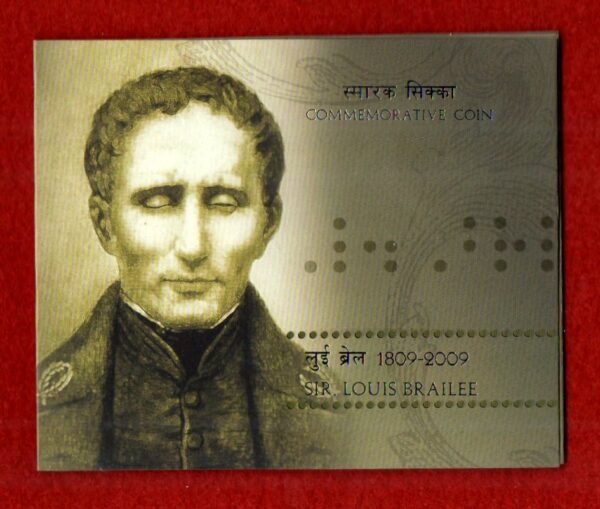 2009 - 2 Rupees Loius Brailee Hyderabad UNC Set 2nd Issue