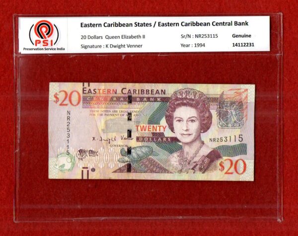 Eastern Caribbean States 20 Dollars Queen Elizabeth II 2008 Banknote