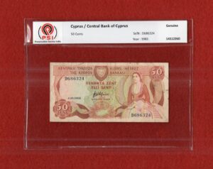 Cyprus 50 Cents 1983 Banknote