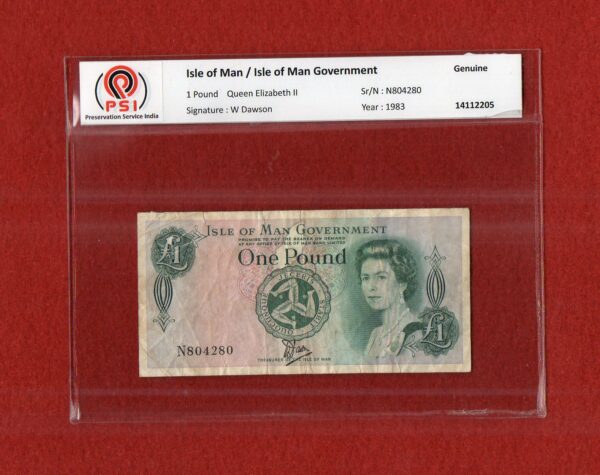 Isle of Man 1 Pound Queen Elizabeth II 1983 Banknote