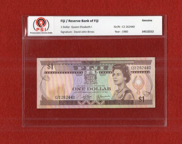 Fiji 1 Dollar Queen Elizabeth II 1980 Banknote