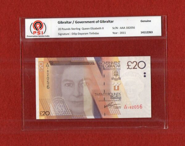 Gibraltar (British Overseas Territories) 20 Pounds Sterling Queen Elizabeth II 2011 Banknote