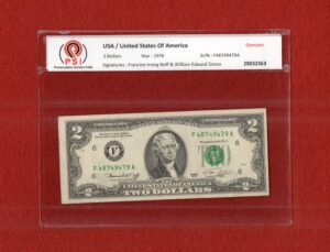 United States (USA) 2 Dollars Federal Reserve Note 1976 Banknote