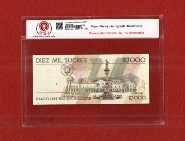 Ecuador 10000 Sucres 1999 Banknote - Image 2