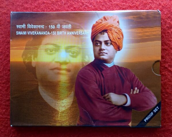 2013 - Swami Vivekananda Proof 2 Coins Set (Rs.150, Rs.5) Kolkata Mint