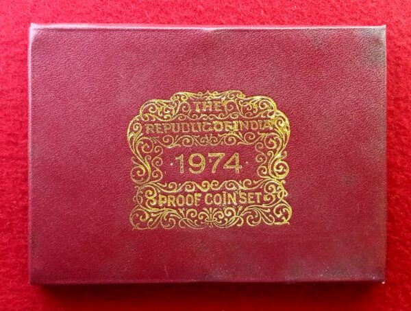 1974 - Planned Families Food for All Proof 10 Coins Set (Rs.50,Rs.10 Re.1,Ps.50, Ps.25, Ps.10, Ps.5, Ps.3, Ps.2, Ps.1) Bombay Mint