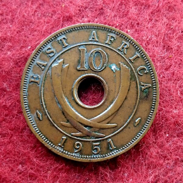 East  Africa 10 Cent - George  VI 1951  Coin - Image 2