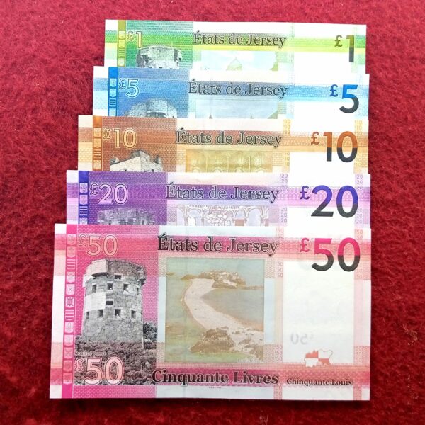 Jersey Queen Elizabeth II Set Of 5 Notes (1,5,10,20 & 50 Pounds) - Image 2