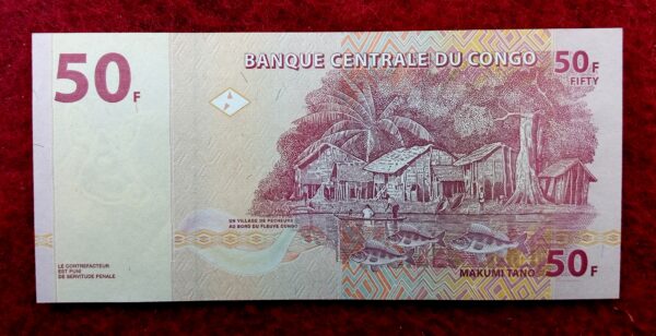 Democratic Republic of the Congo 50 Francs Banknote - Image 2