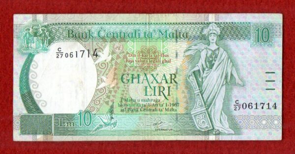 Malta 10 Liri Banknote