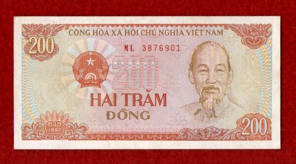 Vietnam 200 Dong Ho Chi Minh 1987 Banknote