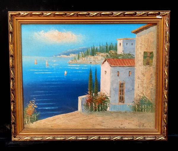 Oil Painting Canvas – Tranquil Coastal Scene (Kiya Art World)