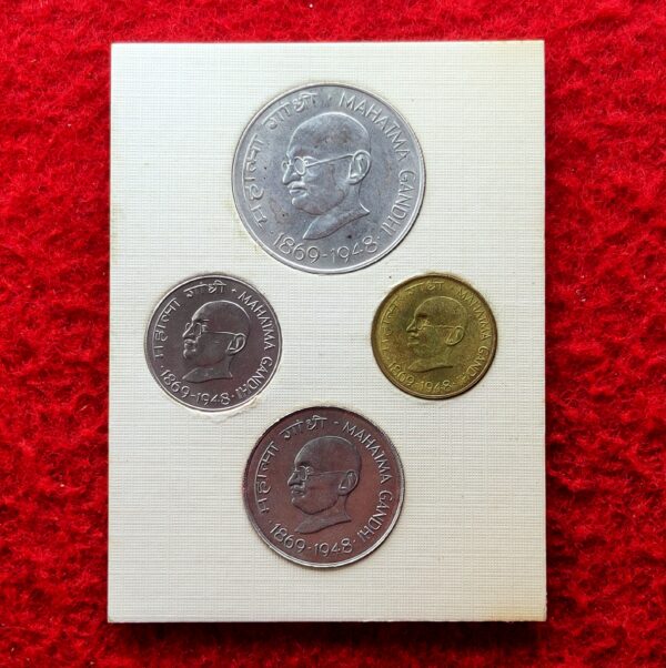 1969 - Republic Of India Mahatma Gandhi Centenary UNC 4 Coins Set (Diary) - Image 3