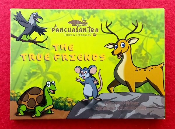 2022 - Panchatantra Tales & Treasures - The True Friends Coloured Souvenir Coin Set (Mumbai Mint)