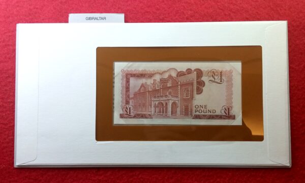 Gibraltar 1 Pound - Queen Elizabeth II 1975 Note With Cancellation Stamp (24 December 1980) - Image 2