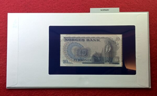 Norway 10 Kroner 1982 Banknote With Cancellation Stamp (13 October 1982) - Image 2