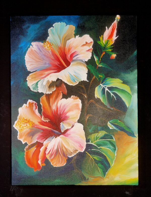 Oil Painting Canvas – Mystical Blooms Exotic Flowers from Distant Lands (Kiya Art World)