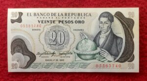 Colombia 20 Pesos Oro 1983 Banknote