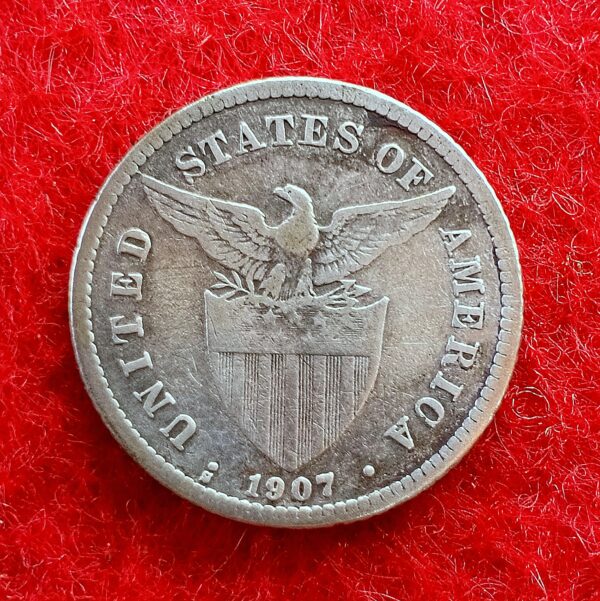 Philippines 20 Centavos 1907 Coin  - Image 2