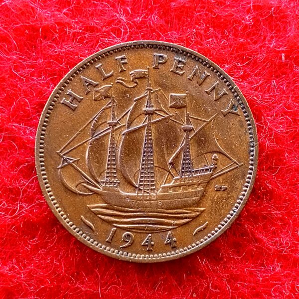 United Kingdom (UK) 1/2 Penny - George VI 1944 Coin