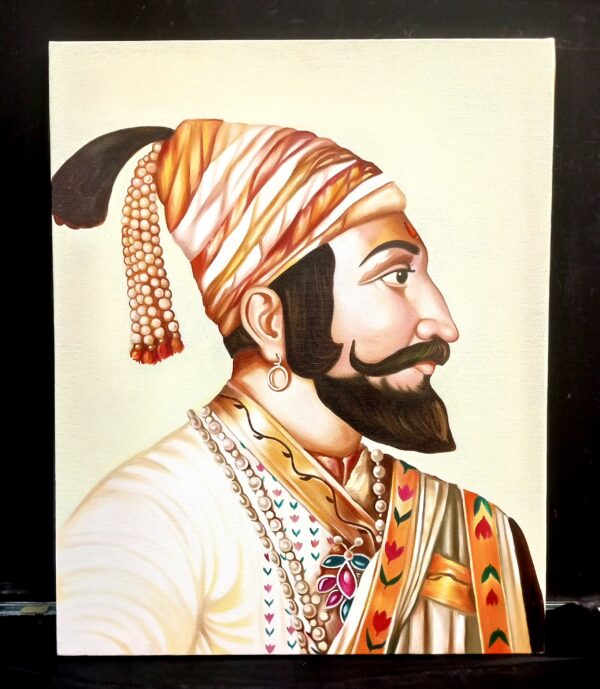 Oil Painting Canvas –  Chhatrapati Shivaji Maharaj (Kiya Art World) - Image 2