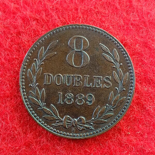 Guernsey 8 Doubles 1889 Coin