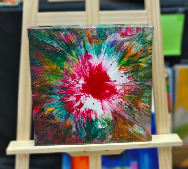 Oil Painting Canvas – Abstract Dynamic Burst of Colors (Kiya Art World)