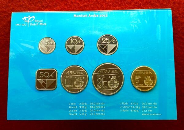 2012 - Aruba Mint Set (Fishing in Aruba) Brilliant UNC Set (5 Cents, 10 Cents, 25 Cents, 50 Cents, 1 Florin, 2 1/2 Florin, 5 Florin) - Image 2