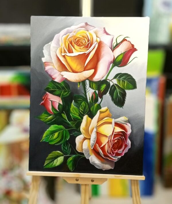 Oil Painting Canvas – Serene Impressionist Rose's (Kiya Art World)