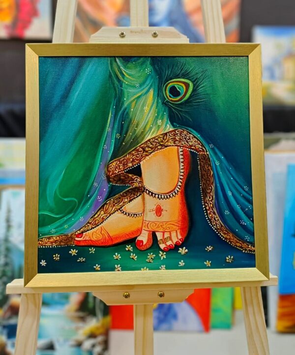 Oil Painting Canvas –  Radha Krishna Set of 3 Paintings (Kiya Art World) - Image 3