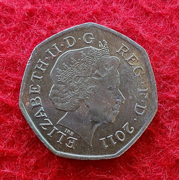 United Kingdom (UK) 50 Pence Elizabeth II Shooting 2011 Commemorative Coin - Image 2