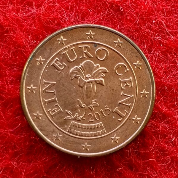 Austria 1 Euro Cent Gentian 2015 Coin - Image 2