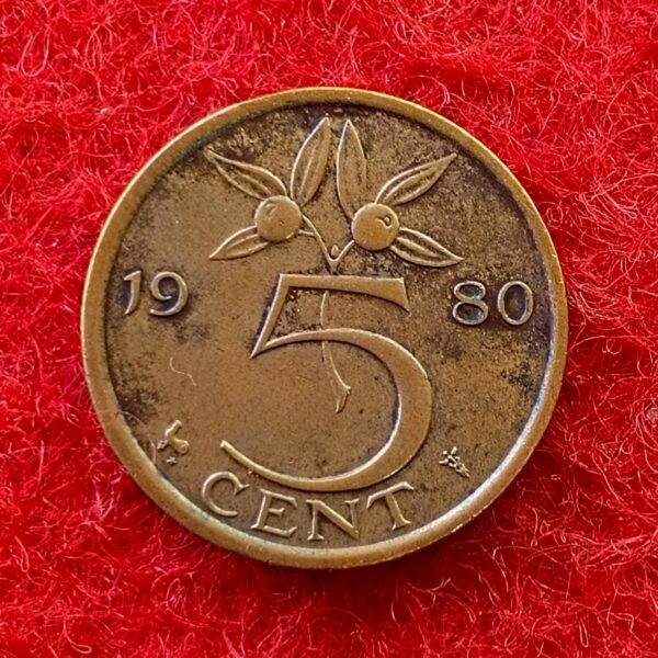 Netherlands 5 Cent Juliana 1980 Coin