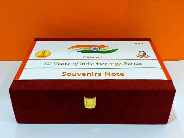 75 Years of India Heritage Series – 5000 Rupees Souvenirs Note Vip Box - Image 4