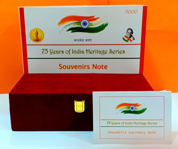 75 Years of India Heritage Series – 5000 Rupees Souvenirs Note Vip Box - Image 5