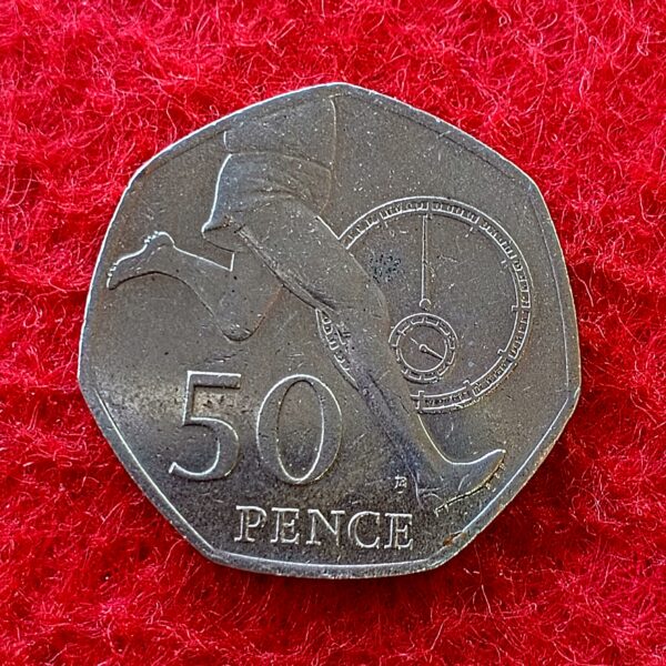  United Kingdom (UK) 50 Pence - Elizabeth II Four Minute Mile 2004 Coin