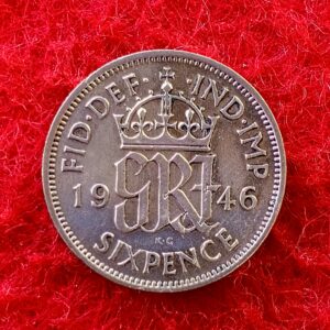  United Kingdom (UK) 6 Pence - George VI 1st coinage 1946 Silver Coin