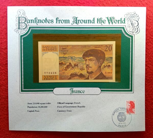 France 20 Francs - Debussy 1980 Banknote With Cancellation Stamp (15 July 1985)