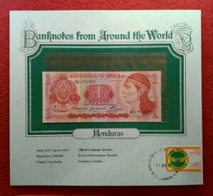 Honduras 1 Lempira Without Vertical Bar 1980 Banknote