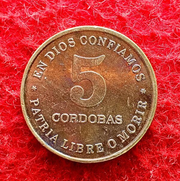Nicaragua 5 Cordobas 1987 Coin 