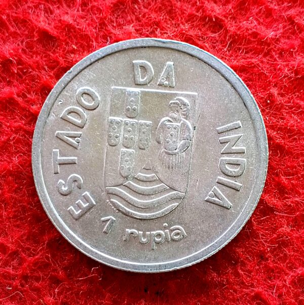 Portuguese India 1 Rupia 1935 Silver Coin 