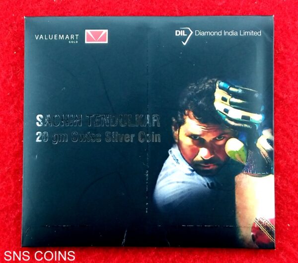 Sachin Tendulkar 20g Swiss Silver Limited Edition Memorabillia Coin.
