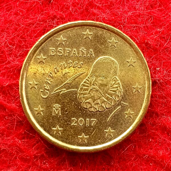 Spain 10 Euro Cent 2nd Map Head of the Spanish Writer Miguel de Cervantes 2017 Coin