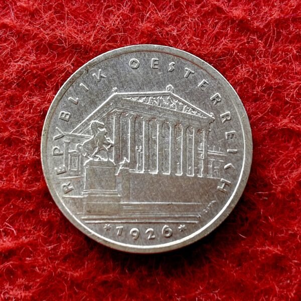 Austria 1 Schilling Parliament Building 1926 Silver Coin